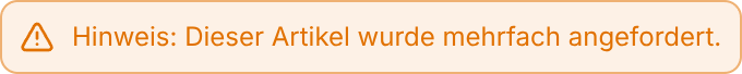 Mehrfachbestellungs-Hinweis